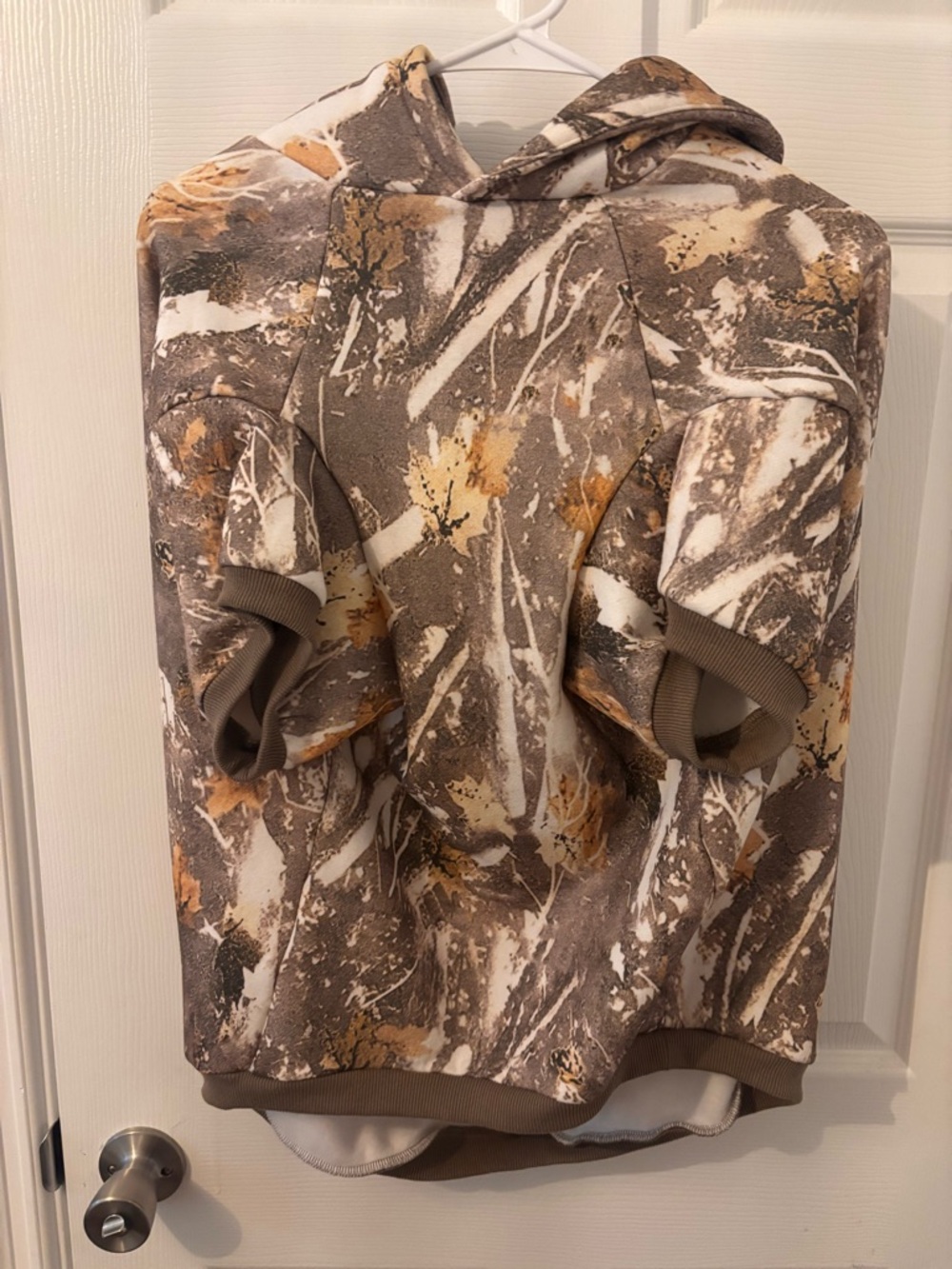 Camouflage Hooded Dog Shirt - Brown/White/Tan